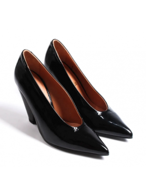 Zapato negro tacón ancho
